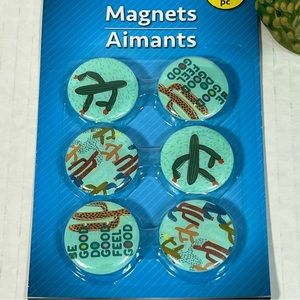 6 Pack Cactus Magnets For Bulletin Board Calendar Refrigerator Plant Lover Gift